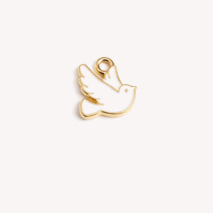 White Flying Bird Charm