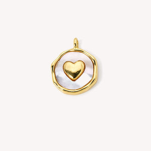White Shell Heart Charm