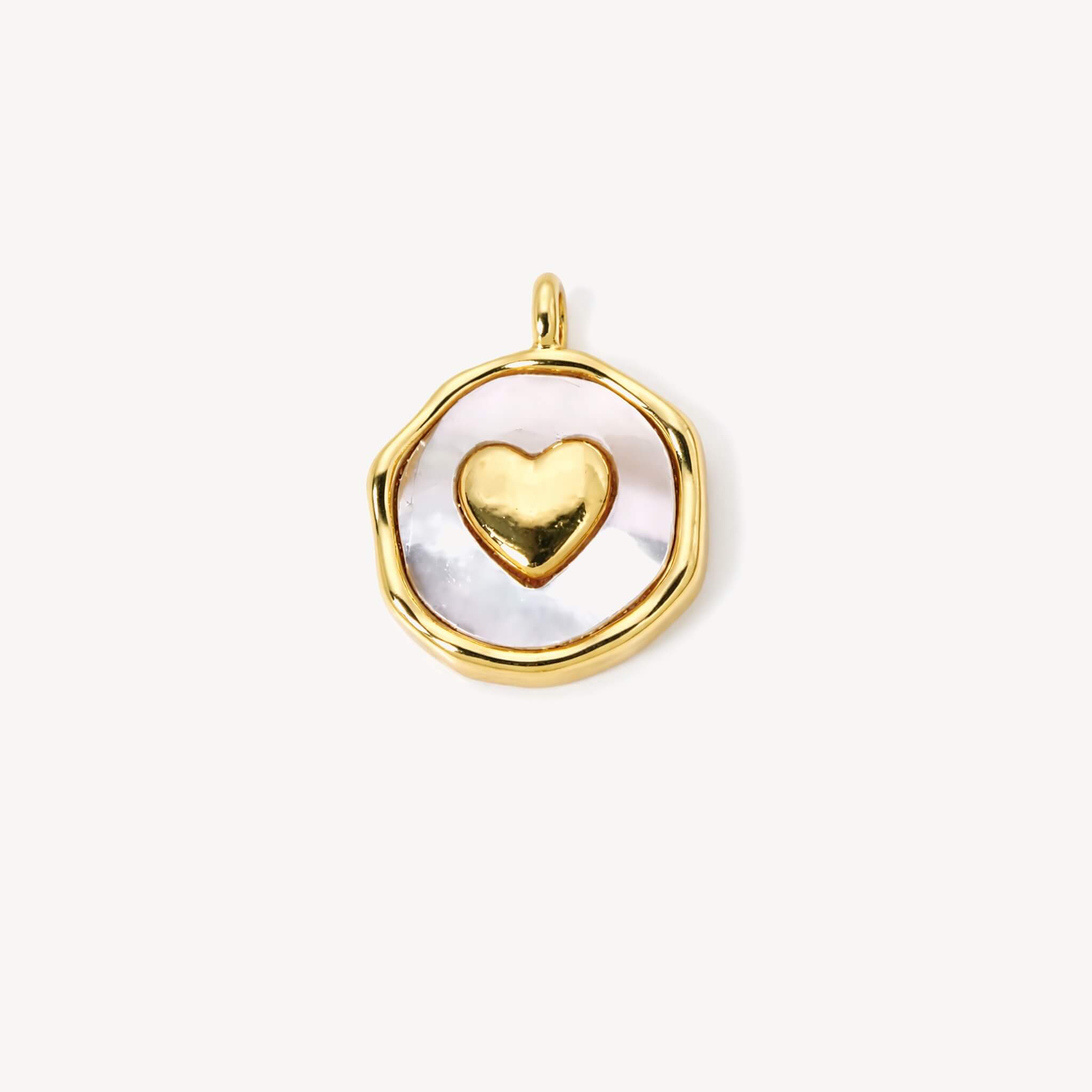 White Shell Heart Charm