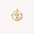 White Shell Cross Charm