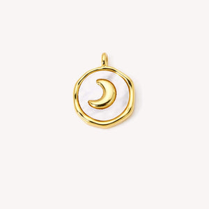 White Shell Moon Charm