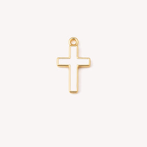 White Cross Charm