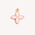Pink Four-Leaf Flower Charm