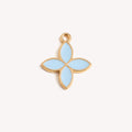 Blue Four-Leaf Flower Charm