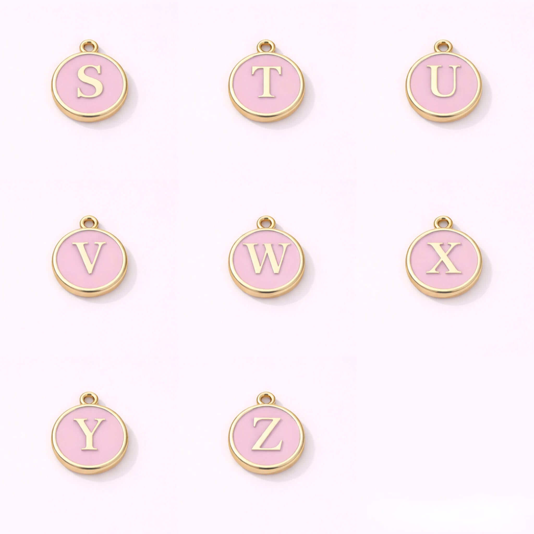 Pink Initial Charm