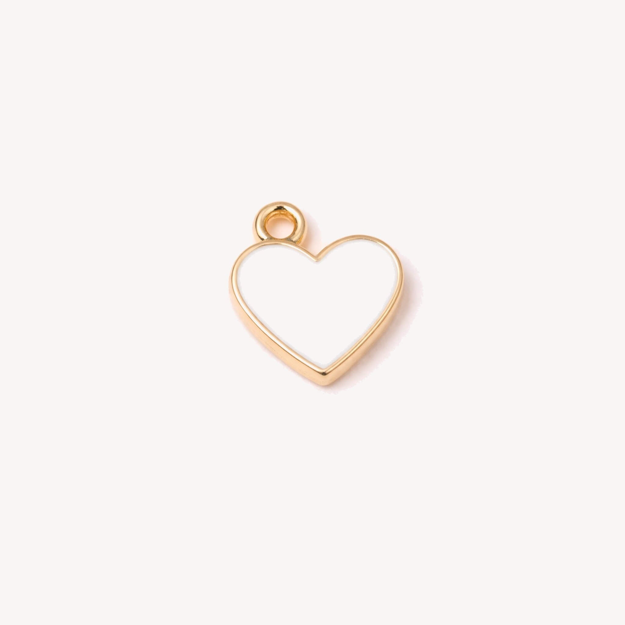 White Heart Charm