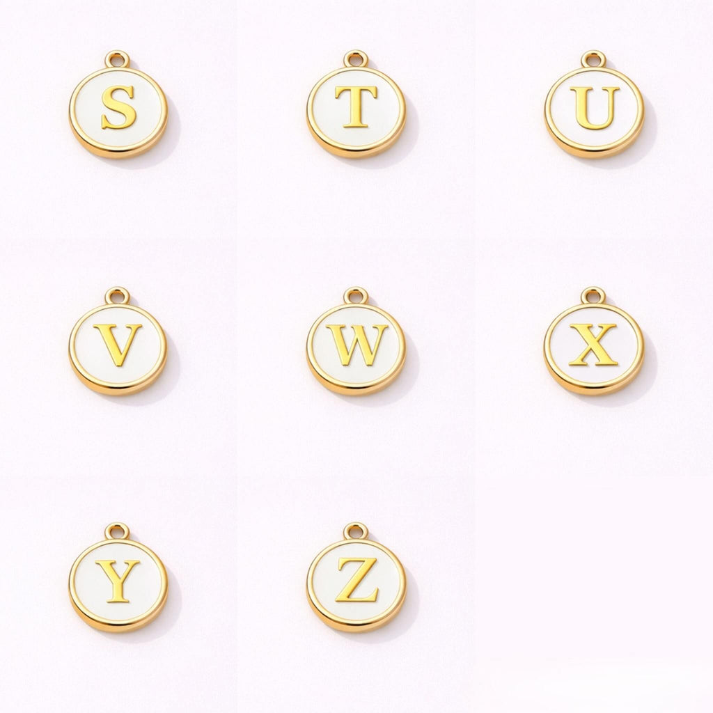 White Initial Charm