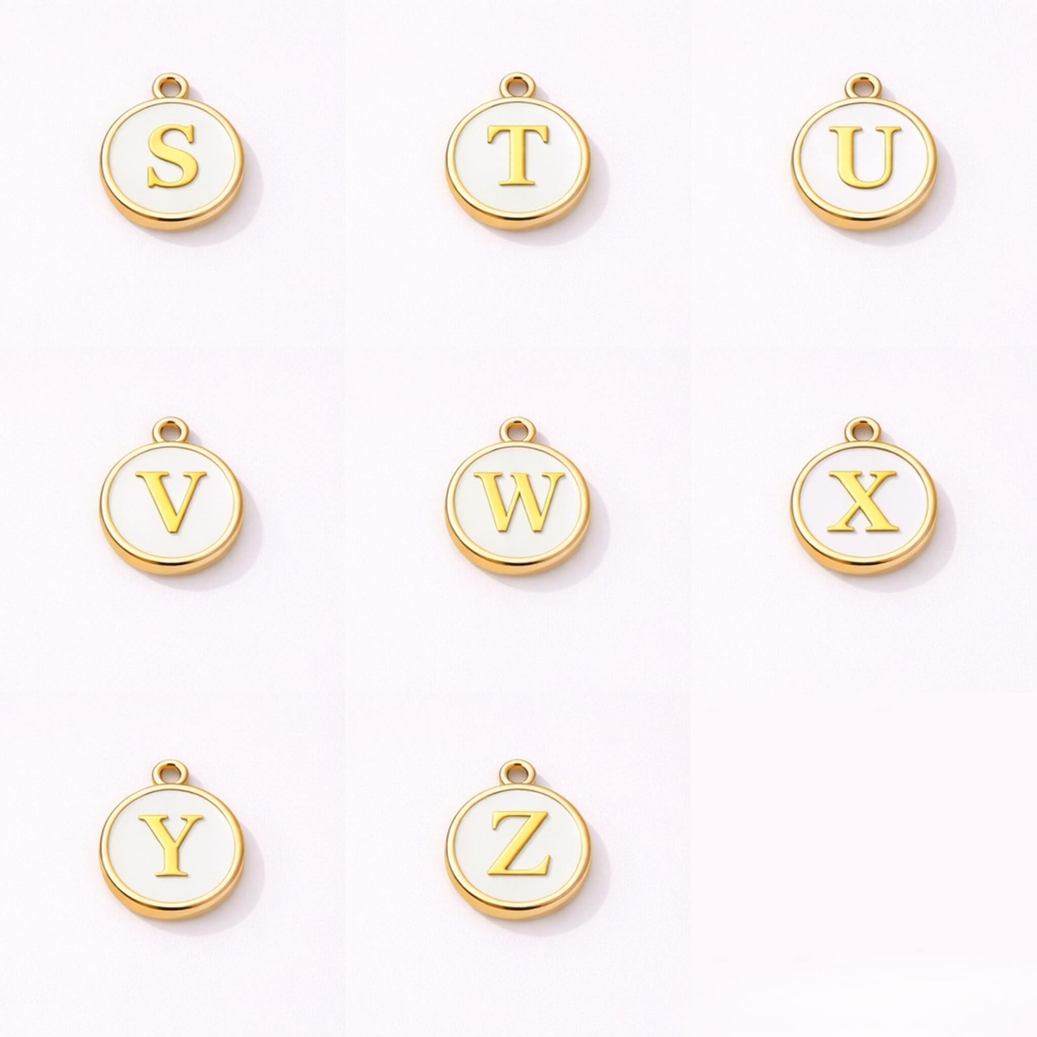 White Initial Charm