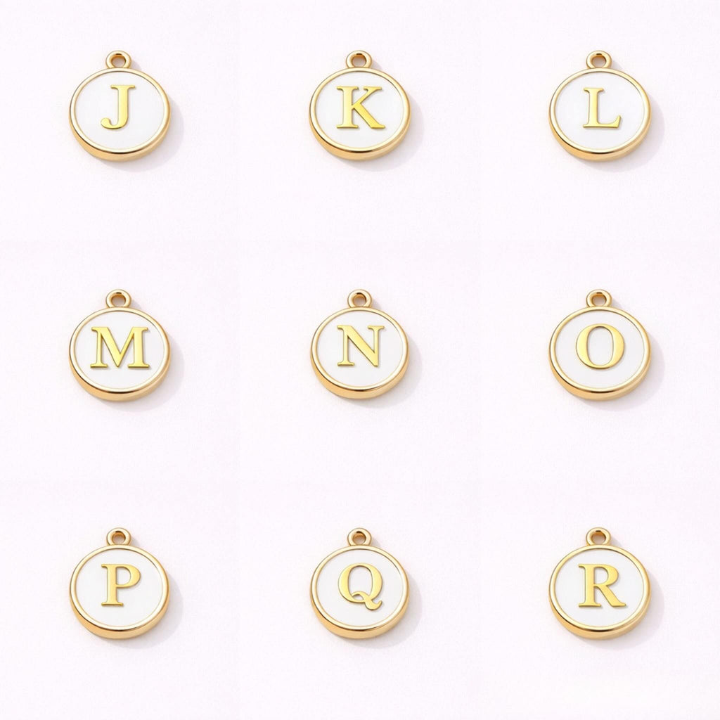 White Initial Charm