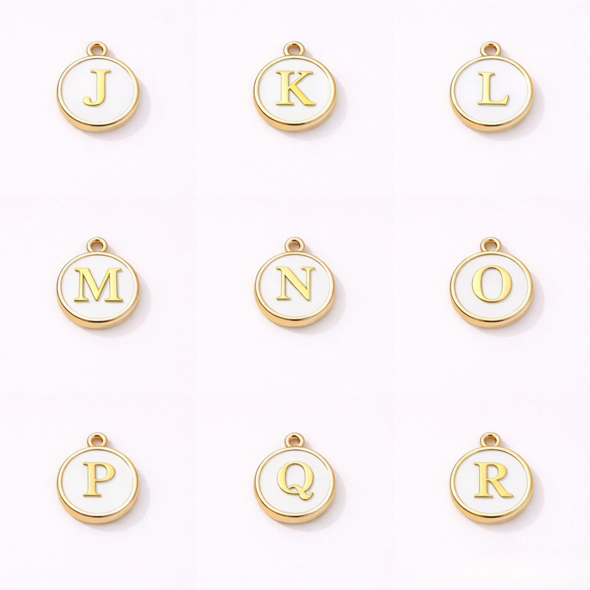 White Initial Charm