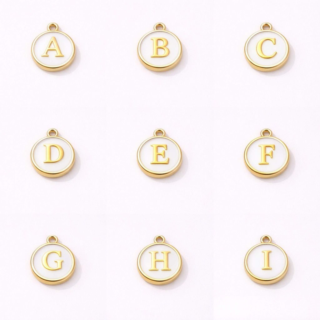White Initial Charm