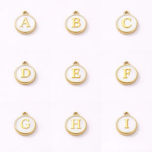 White Initial Charm