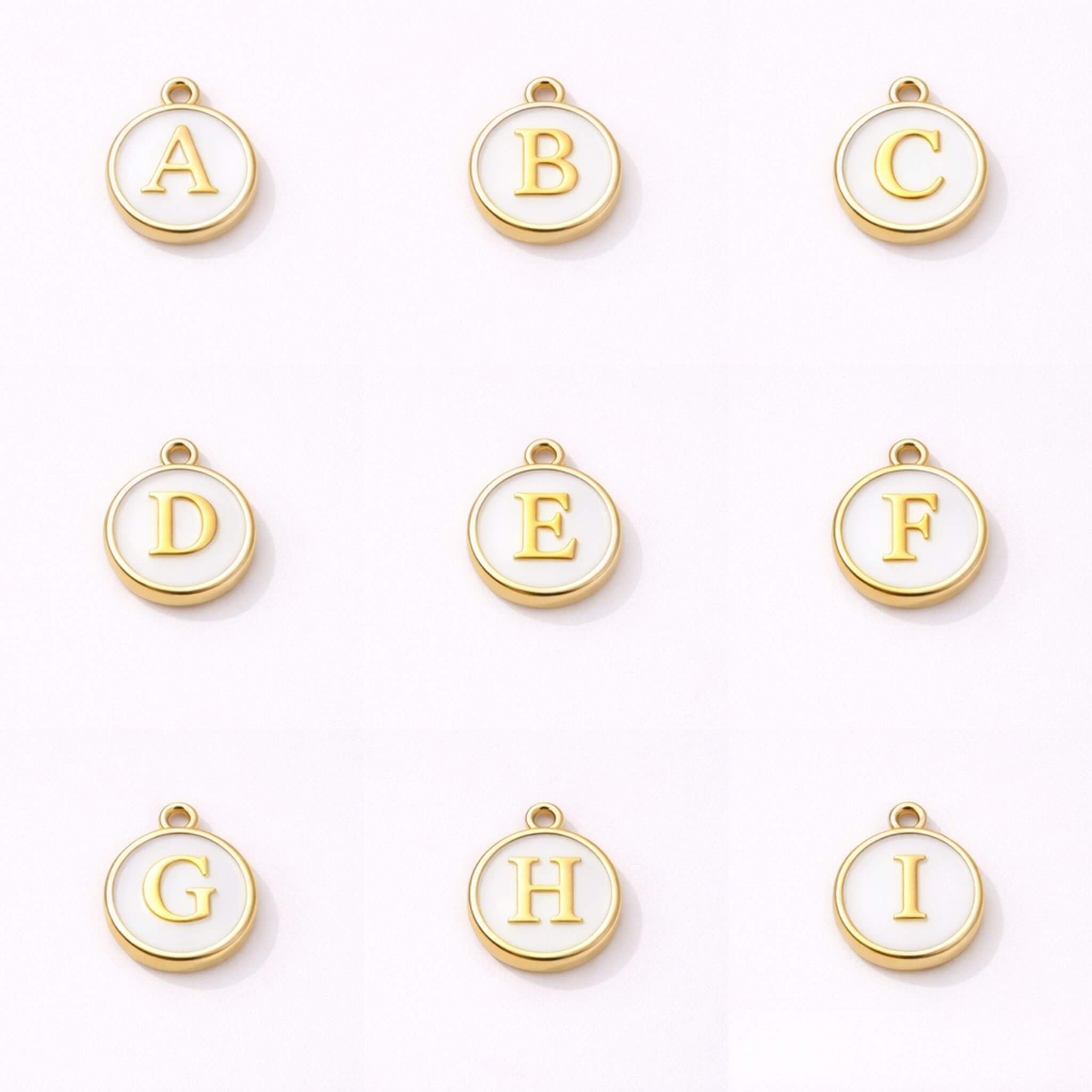White Initial Charm