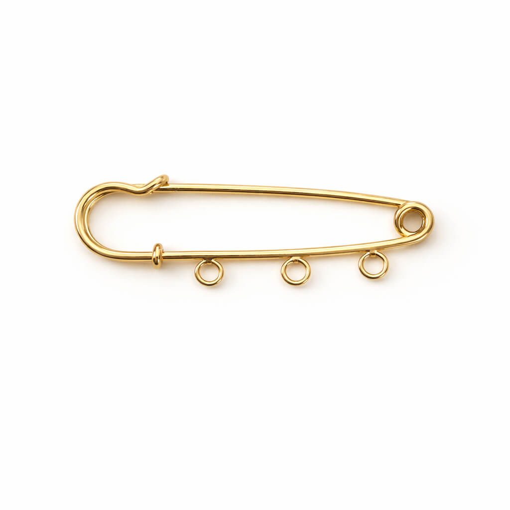 Gold Three Loop Pin 5cm