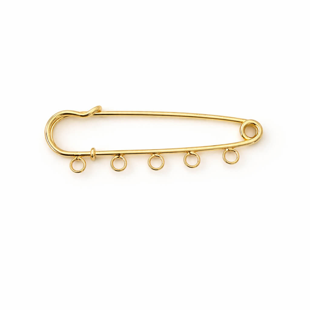 Gold Five Loop Pin 5cm