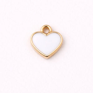 White Mini Heart Charm